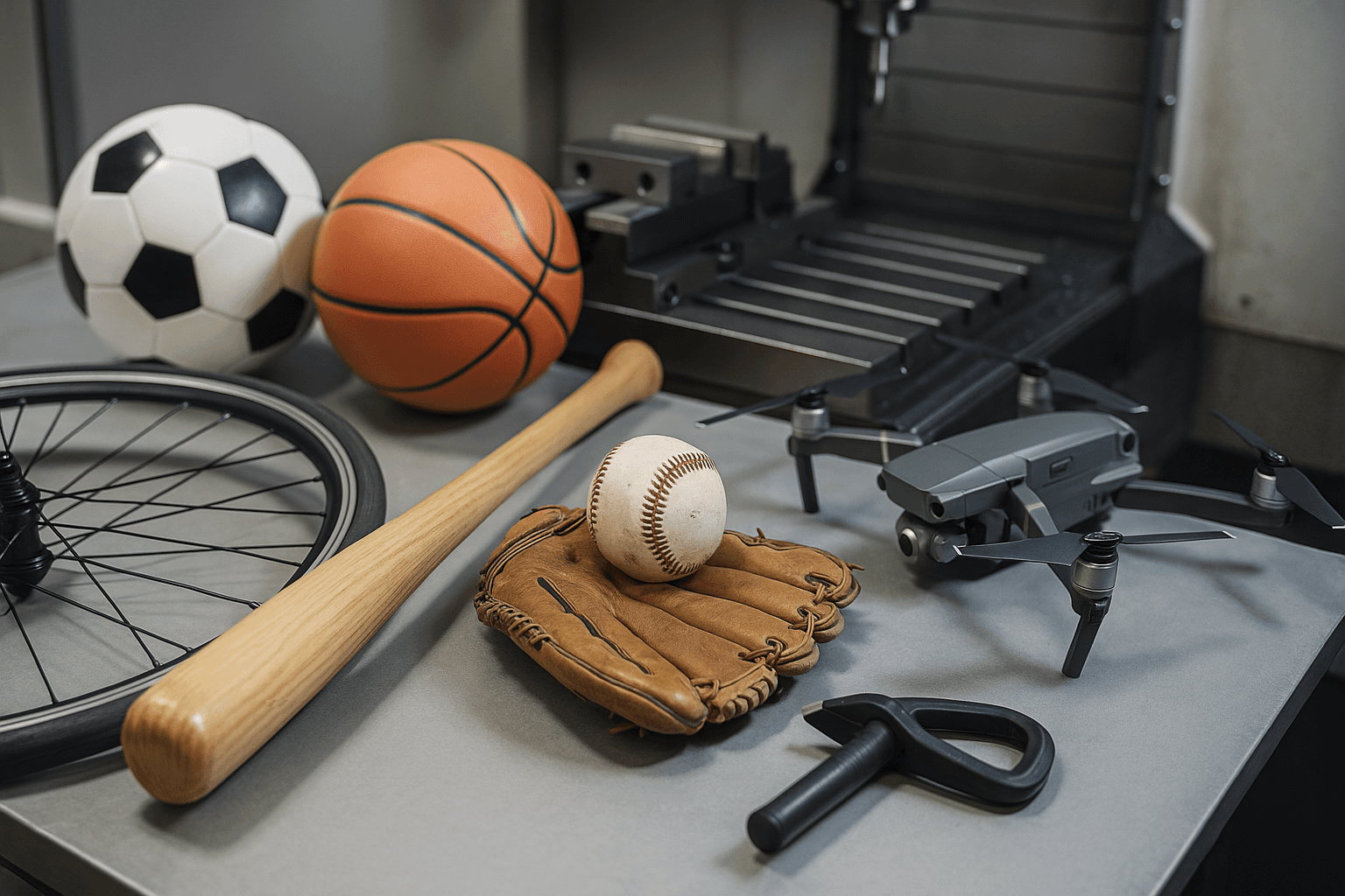 Machined, welded, and coated sports components